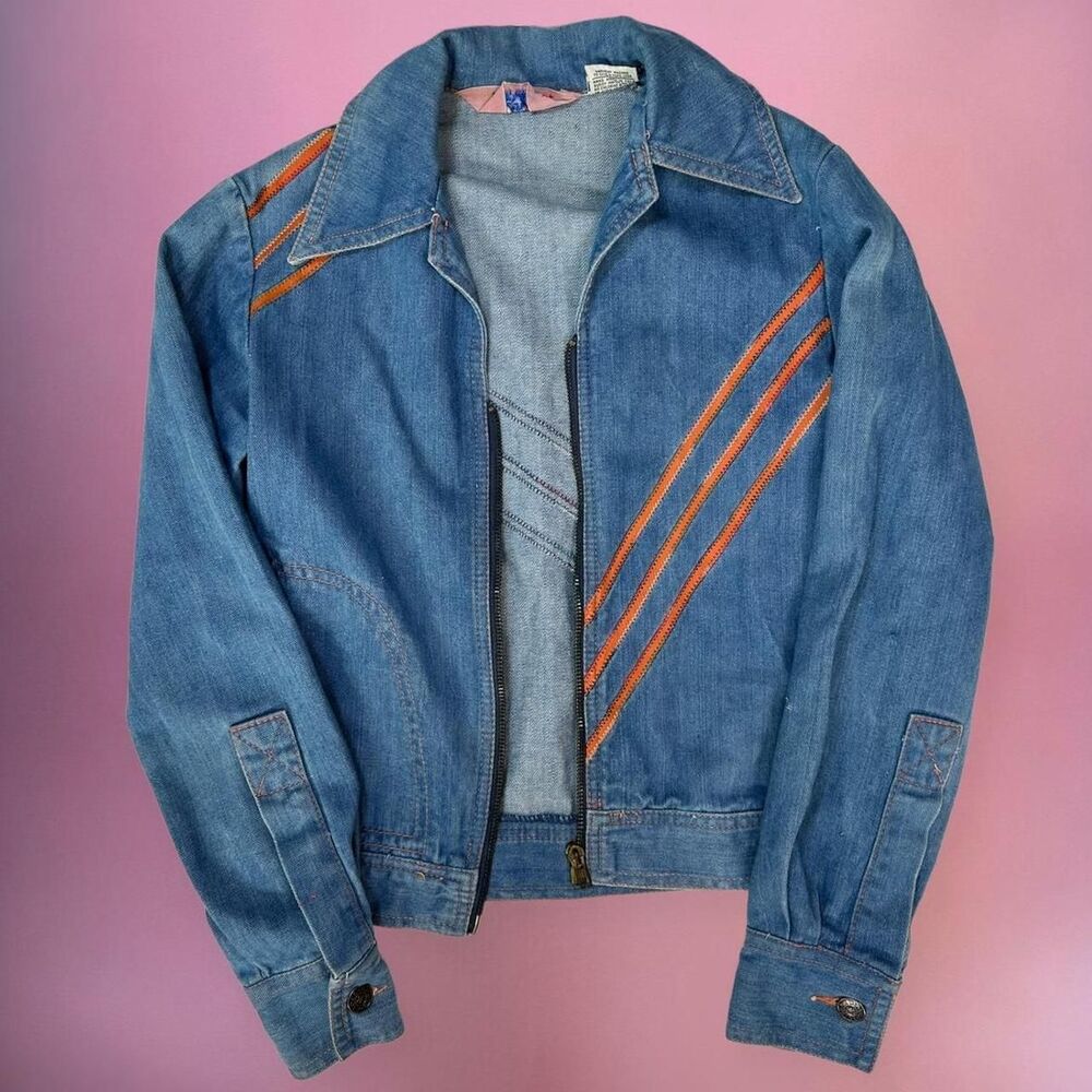 Vintage 70s Faded Glory Embroidered Denim Jacket - image 4